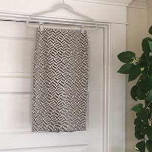 Zara Black/white Trafaluc Geometric Pencil skirt